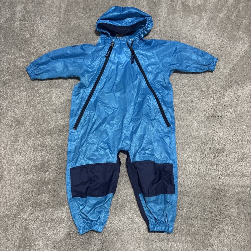 Tuffo Toddler Waterproof Hooded Rain Suit Coverall 2T Blue